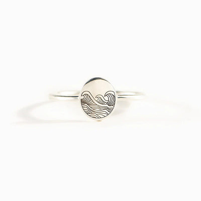 S925 Sterling Silver Sea Wave Storm Ring