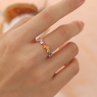 Women's Skittles Rainbow Ring