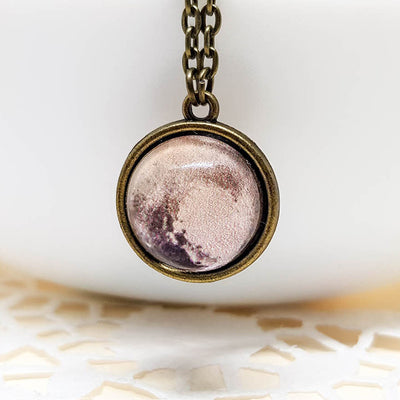 Two Sided Glass Small Pluto Necklace