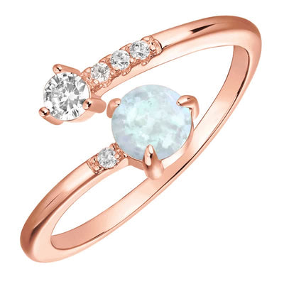 Sparkling Stacking Zirconia Opal Ring