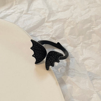 Black Bat Wings Ring