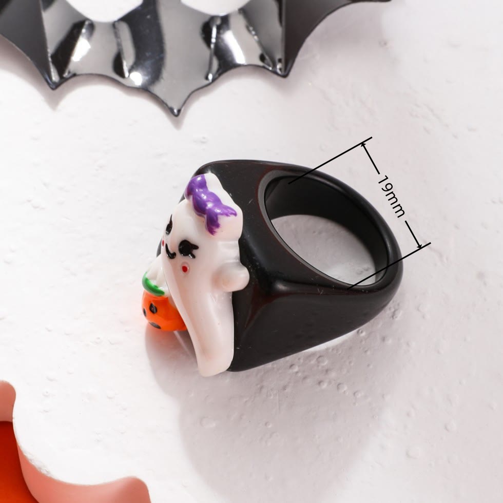 Pumpkin Bat Funny Acrylic Ring