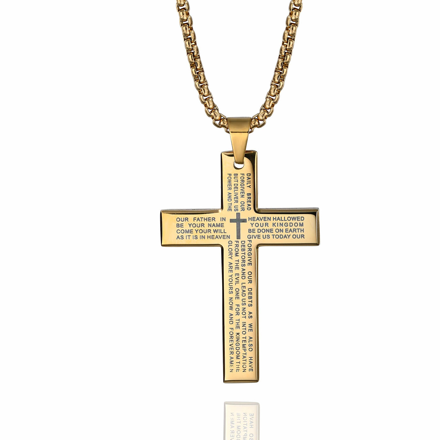 FREE Today: Men's Cross Necklace with Lord's Prayer