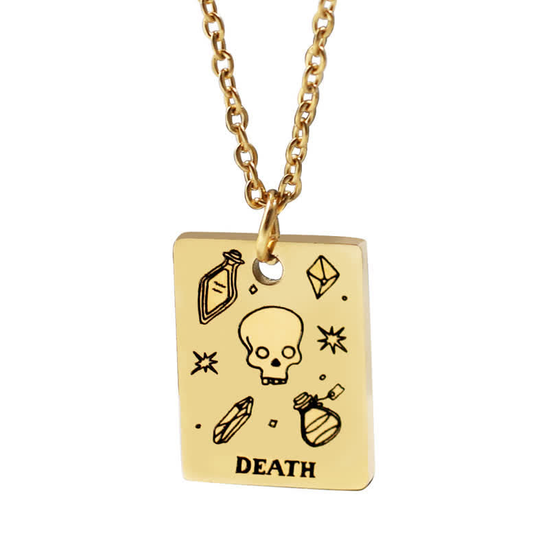 Retro Carve Tarot Card Divination Necklace