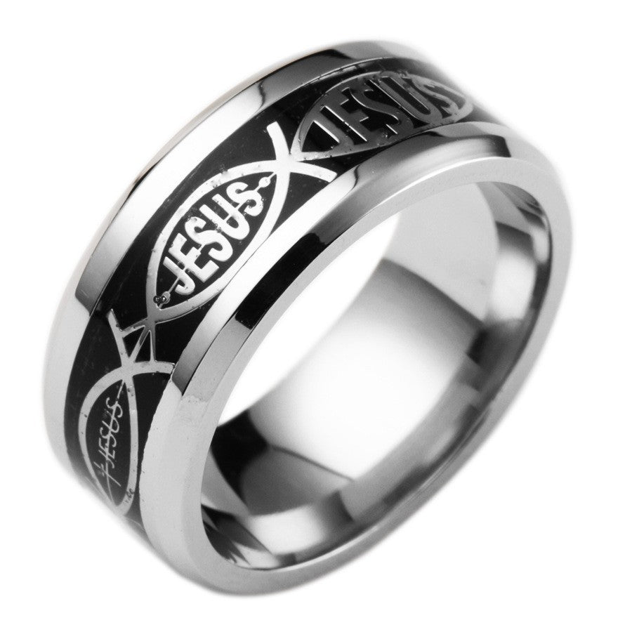 Limited Sale - 8mm Stainless Steel Jesus Ring