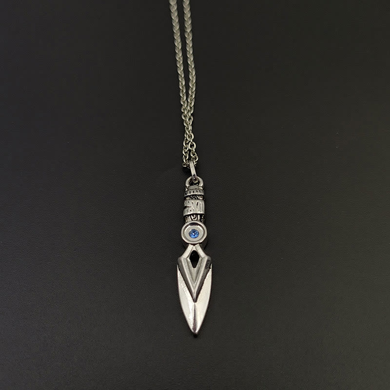 Game Cosplay Knife with Gemstone Necklace