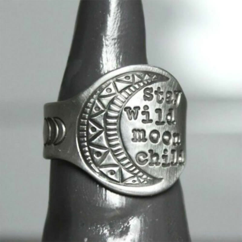 'Stary Wild Moon Child' Couples Love Ring