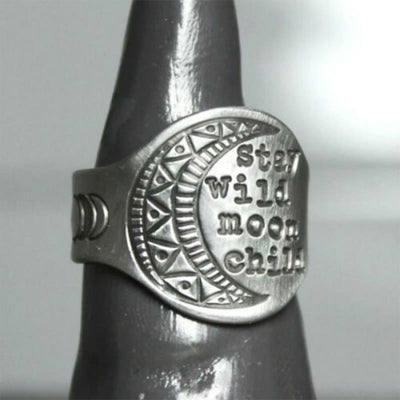 'Stary Wild Moon Child' Couples Love Ring
