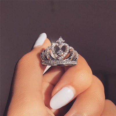 Creative Crown Design Zircon Ring