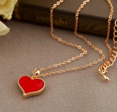 Love Heart Textured Outline Necklace