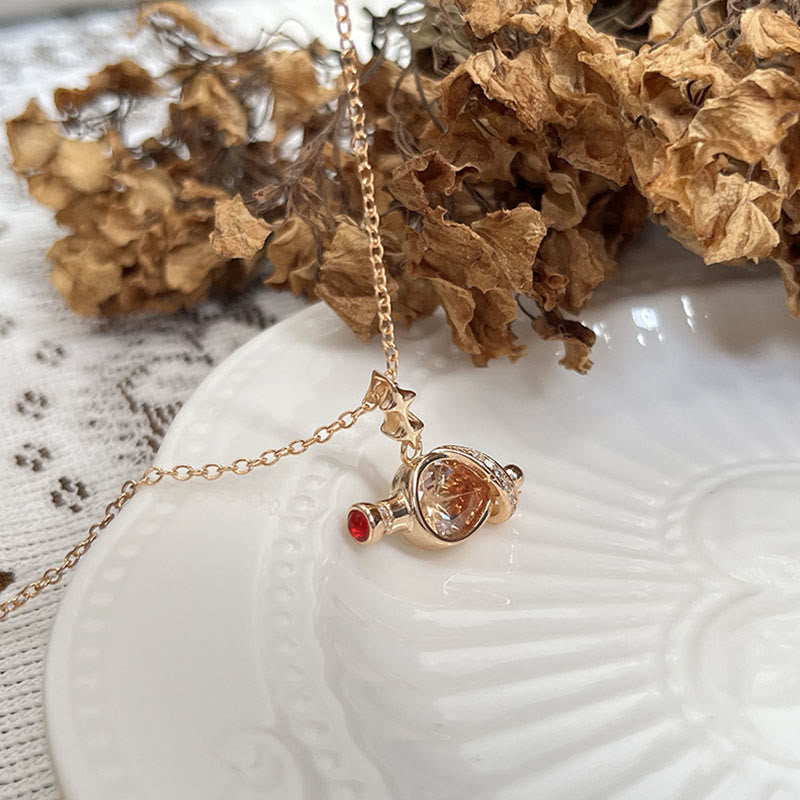 "Magic Water" - Mysterious Citrine Bottle Necklace