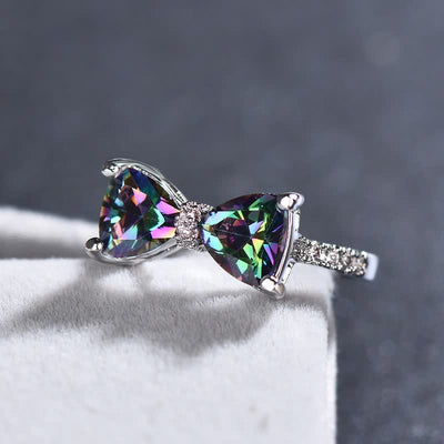 Women's Mystic Rainbow Bow Knot Ring