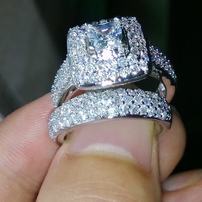Cubic White Zircon Shiny Princess Ring