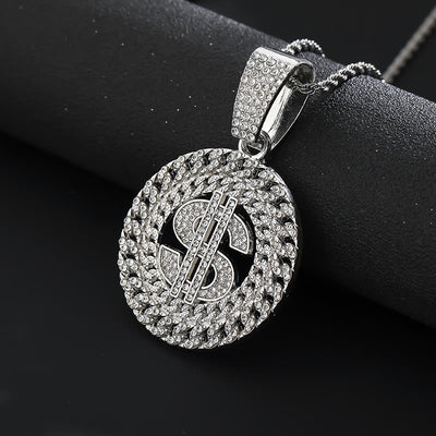 Hip-hop Dollar Plated Gold Necklace