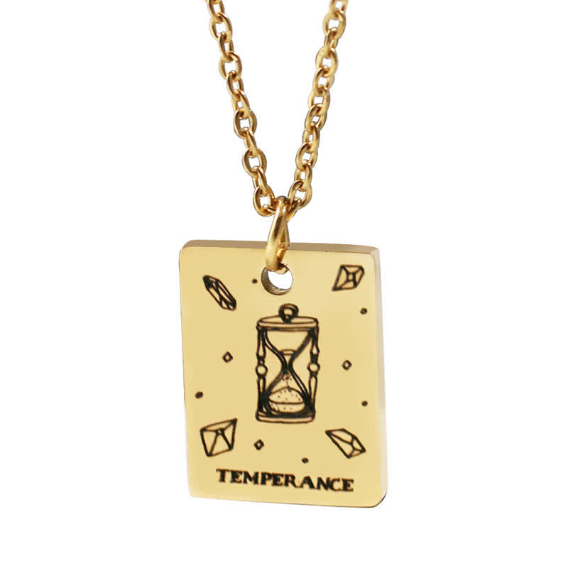 Retro Carve Tarot Card Divination Necklace