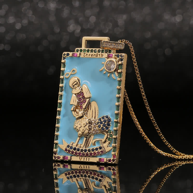 Olivenorma Enamel Major Tarot Card Necklace