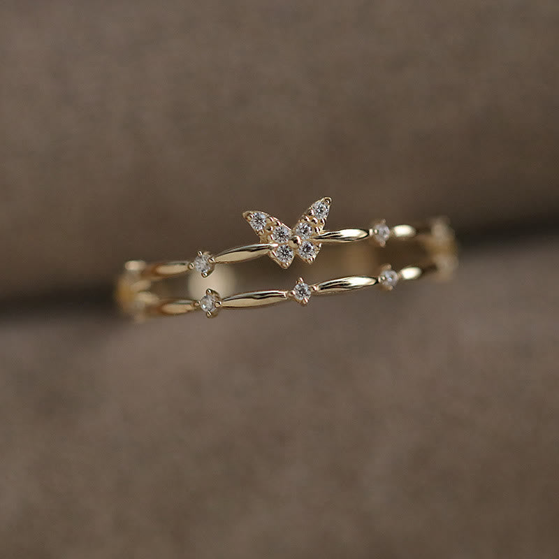 Delicate Cute Butterfly Ring