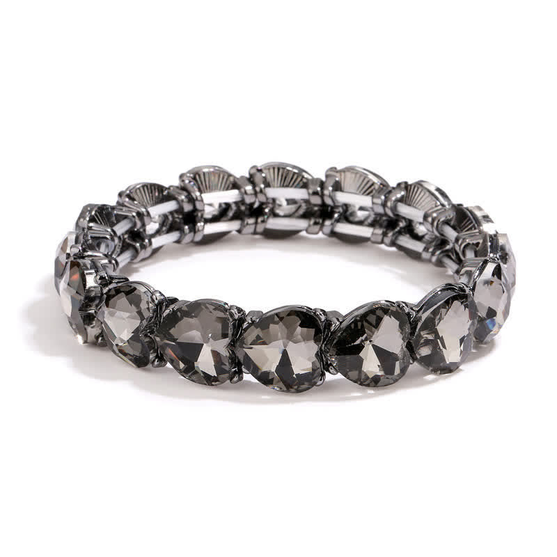 Women's Heart Rhinestone Stretchy Bracelet