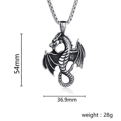 Cool Stainless Steel Dragon Necklace