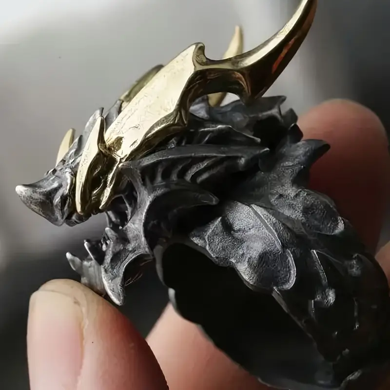 Retro Evil Dragon Adjustable Ring