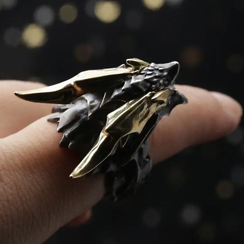 Retro Evil Dragon Adjustable Ring