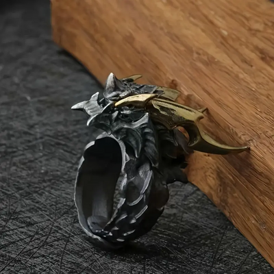 Retro Evil Dragon Adjustable Ring