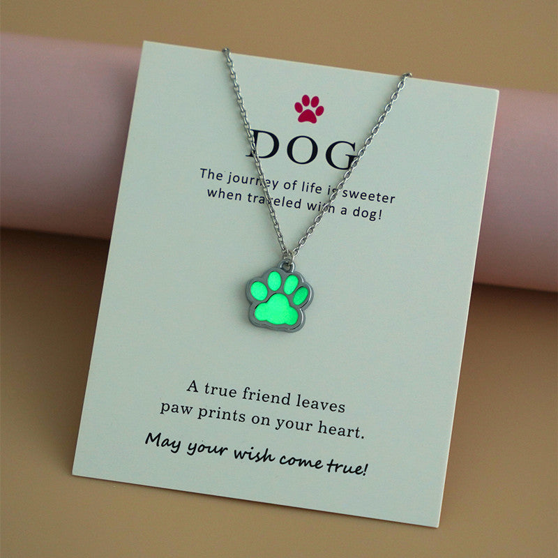 Glow Dog Paw Necklace