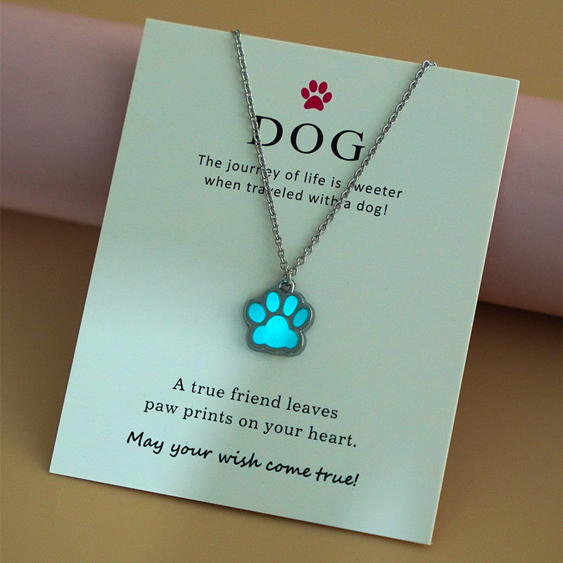 Glow Dog Paw Necklace