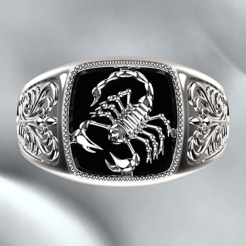 Punk Style Black Epoxy Scorpion Ring