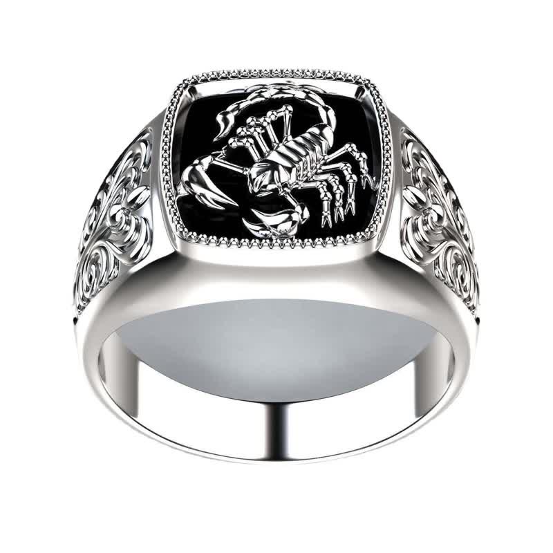 Punk Style Black Epoxy Scorpion Ring