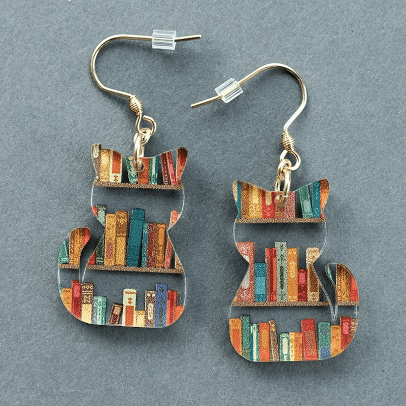 FREE Today: Cat Earrings(Necklace) With Books