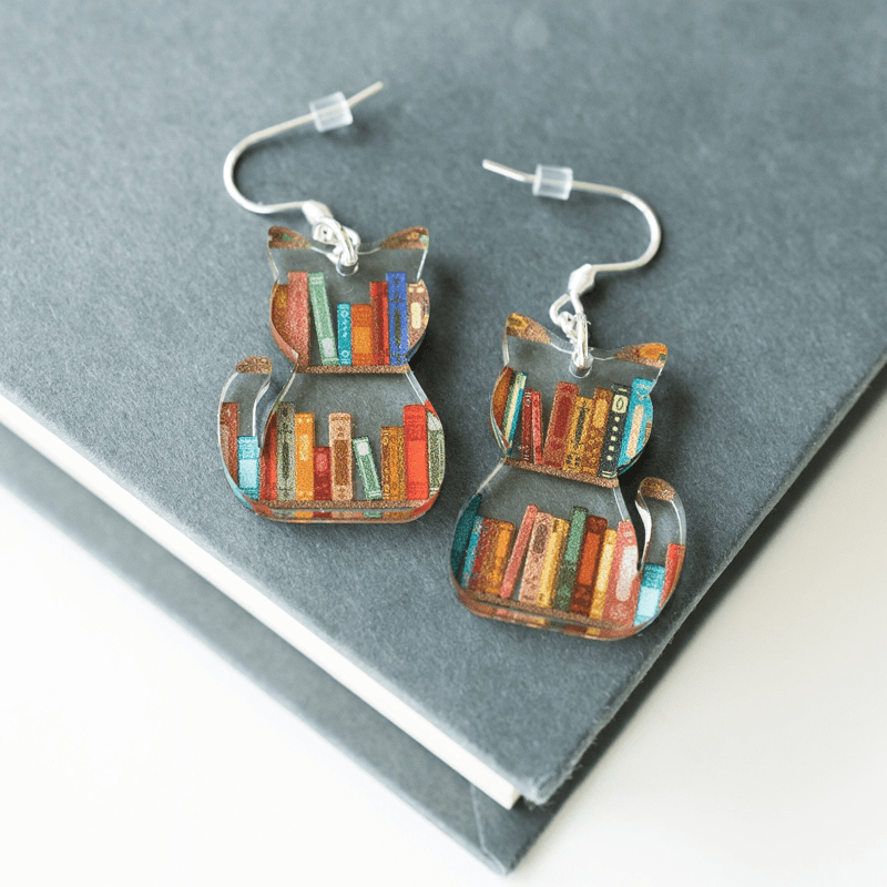 FREE Today: Cat Earrings(Necklace) With Books