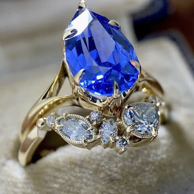 FREE Today: Luxurious Exquisite Sapphire Gold Plated Ring