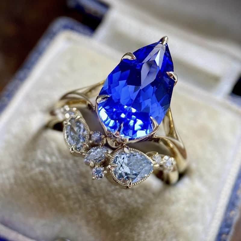 FREE Today: Luxurious Exquisite Sapphire Gold Plated Ring