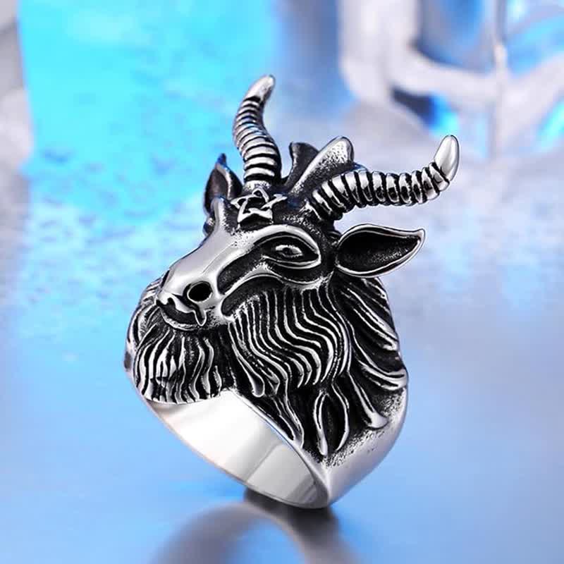 FREE Today: Six Pointed Star Gothic Men Satan Ring