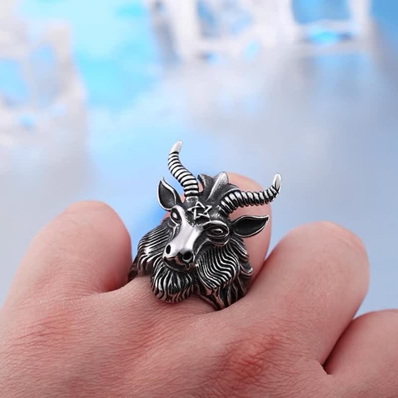 FREE Today: Six Pointed Star Gothic Men Satan Ring