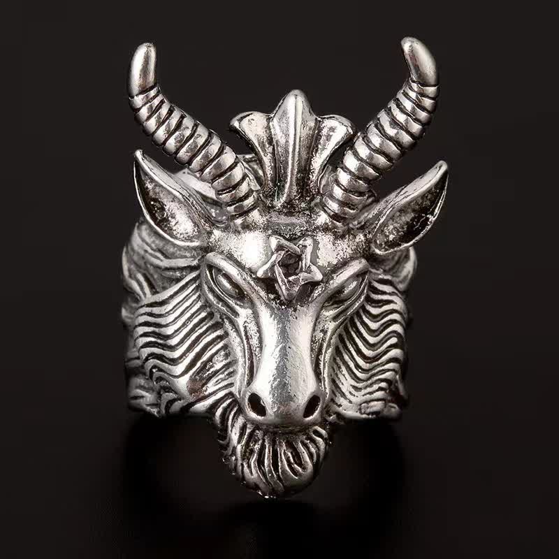 FREE Today: Six Pointed Star Gothic Men Satan Ring