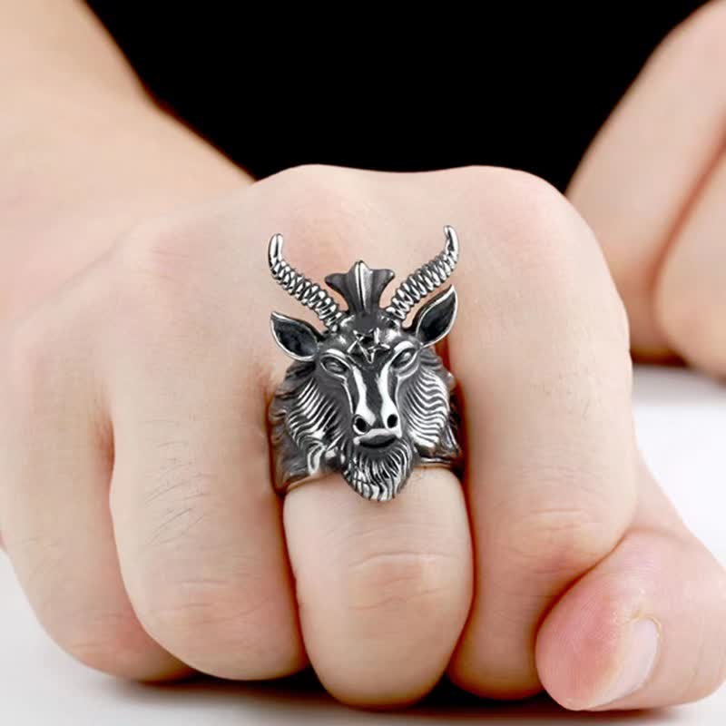 FREE Today: Six Pointed Star Gothic Men Satan Ring