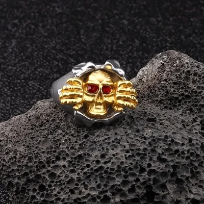 FREE Today: New Skull Vintage Crack Ruby Gemstobe Eye Ring