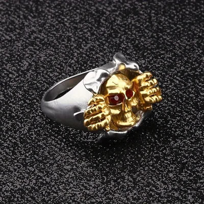 FREE Today: New Skull Vintage Crack Ruby Gemstobe Eye Ring