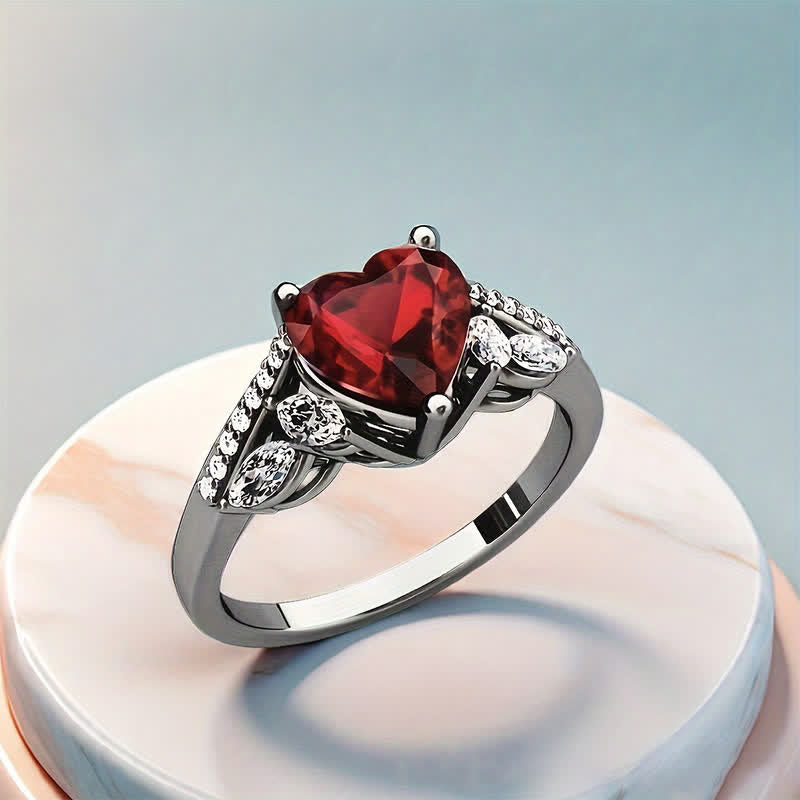 FREE Today: Dragon Totem for Men and Love Heart  for Women with Ruby Inlay Couple Ring