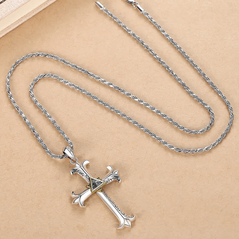 Eye of God Cross Necklace