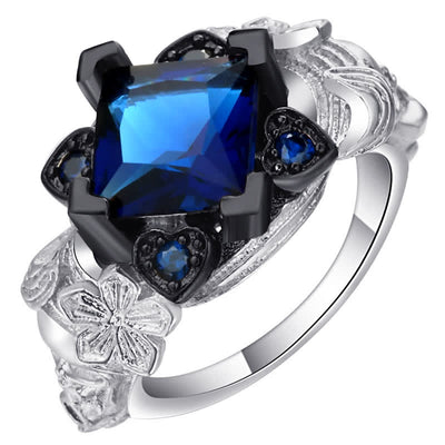 Heart with Flower Luxury Sapphire Ring