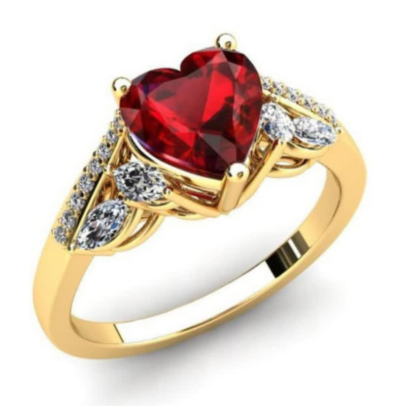 FREE Today: Dragon Totem for Men and Love Heart  for Women with Ruby Inlay Couple Ring