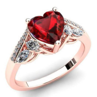 FREE Today: Dragon Totem for Men and Love Heart  for Women with Ruby Inlay Couple Ring