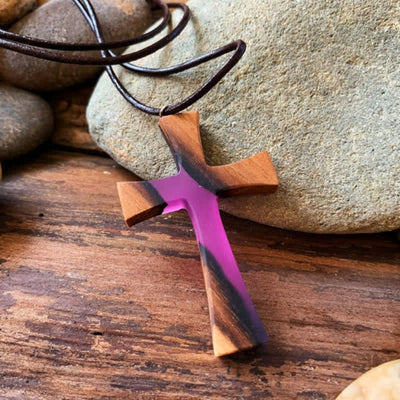 FREE Today: Wood Resin Cross Necklace