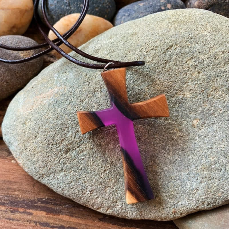 FREE Today: Wood Resin Cross Necklace