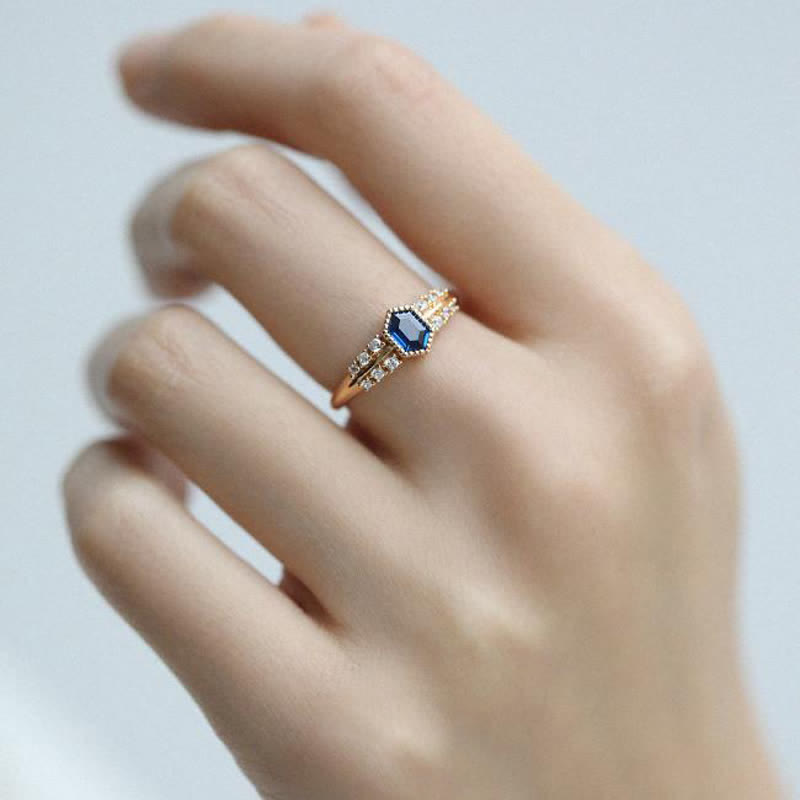 FREE Today: Shield Sapphire with Zircon Ring