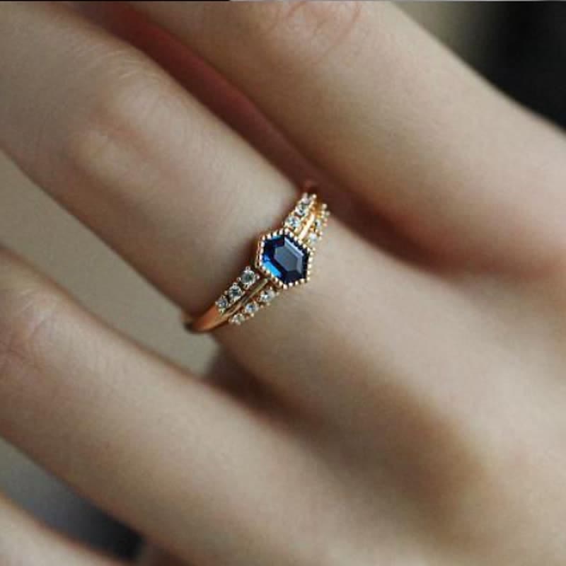 FREE Today: Shield Sapphire with Zircon Ring