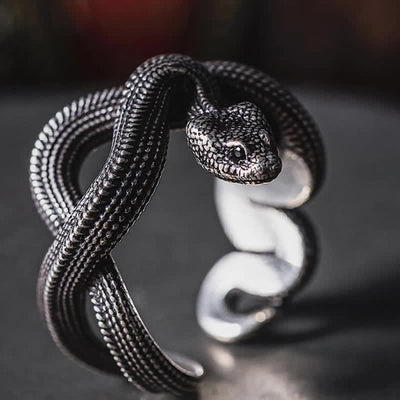 Retro Punk Snake Wrap Ring